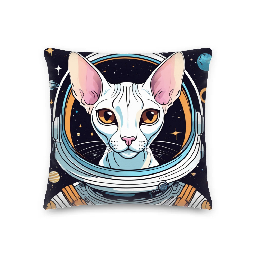 PugMug Custom White Sphynx Cat Premium Pillow