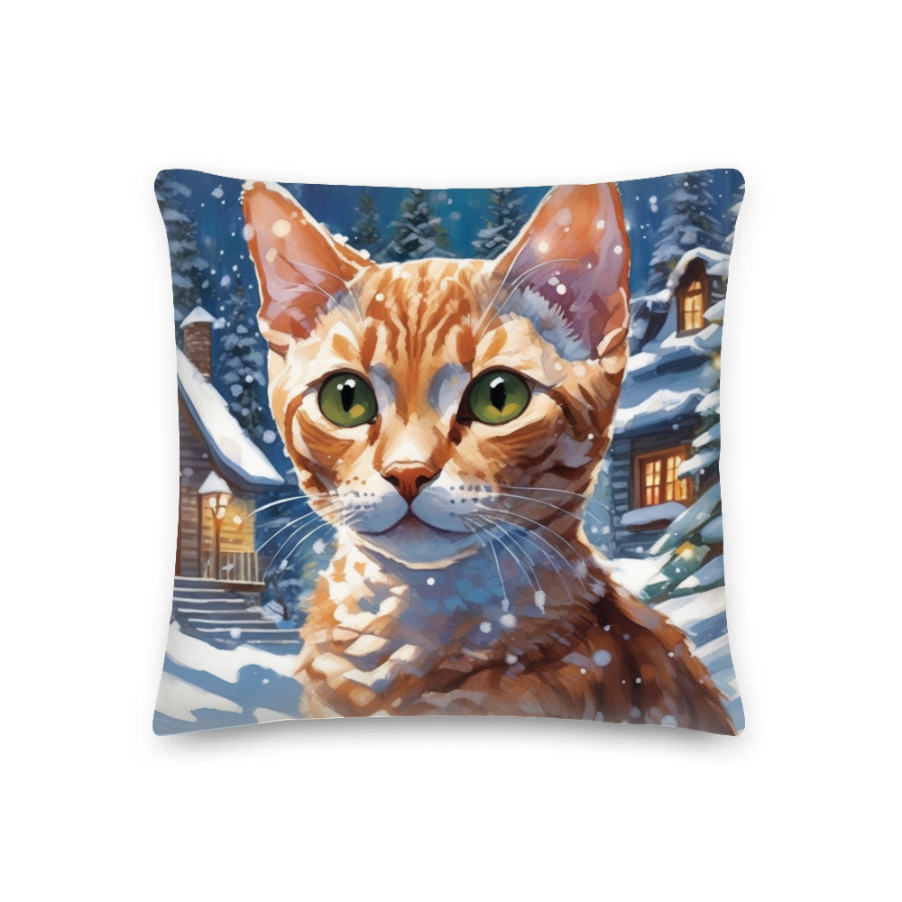 PugMug Custom Tabby Devon Rex Cat Premium Pillow