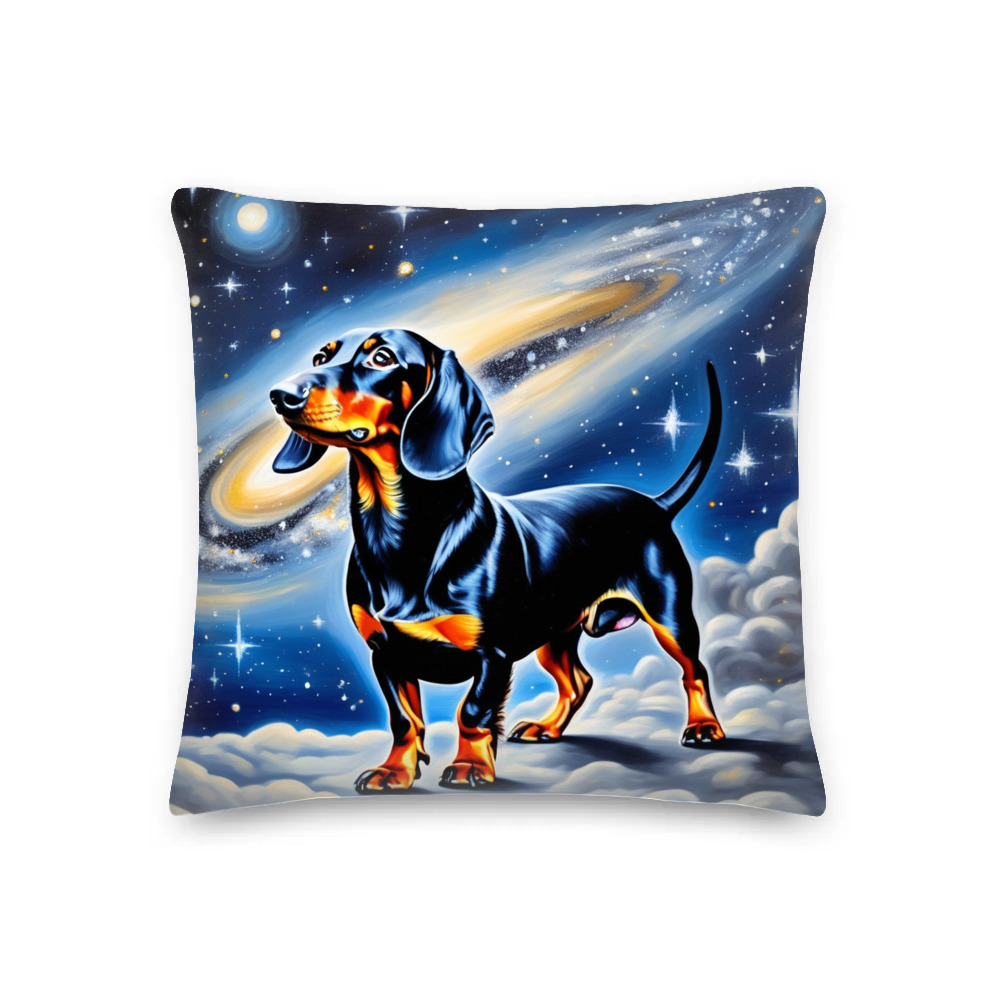 PugMug Custom Black Dachshund Premium Pillow