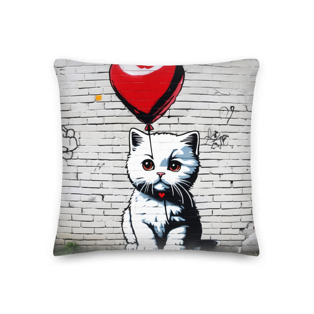 PugMug Custom White Scottish Fold Cat Premium Pillow