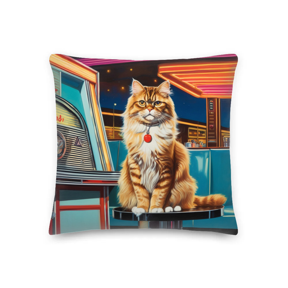 PugMug Custom Tabby Persian Cat Premium Pillow