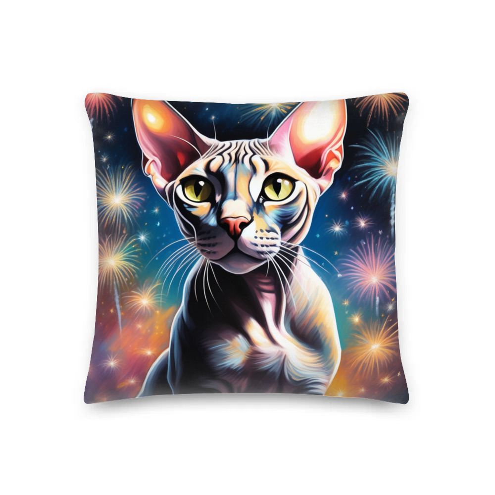PugMug Custom Tabby Sphynx Cat Premium Pillow