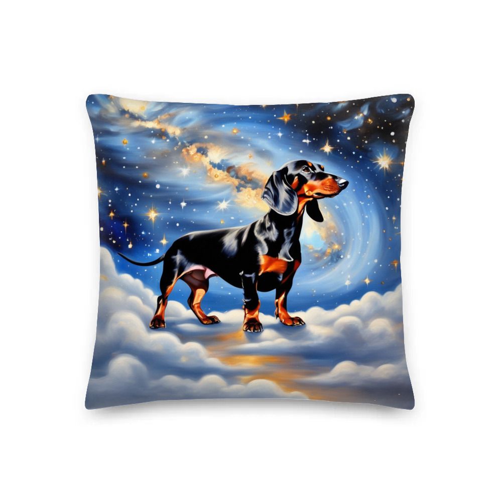 PugMug Custom Black Dachshund Premium Pillow