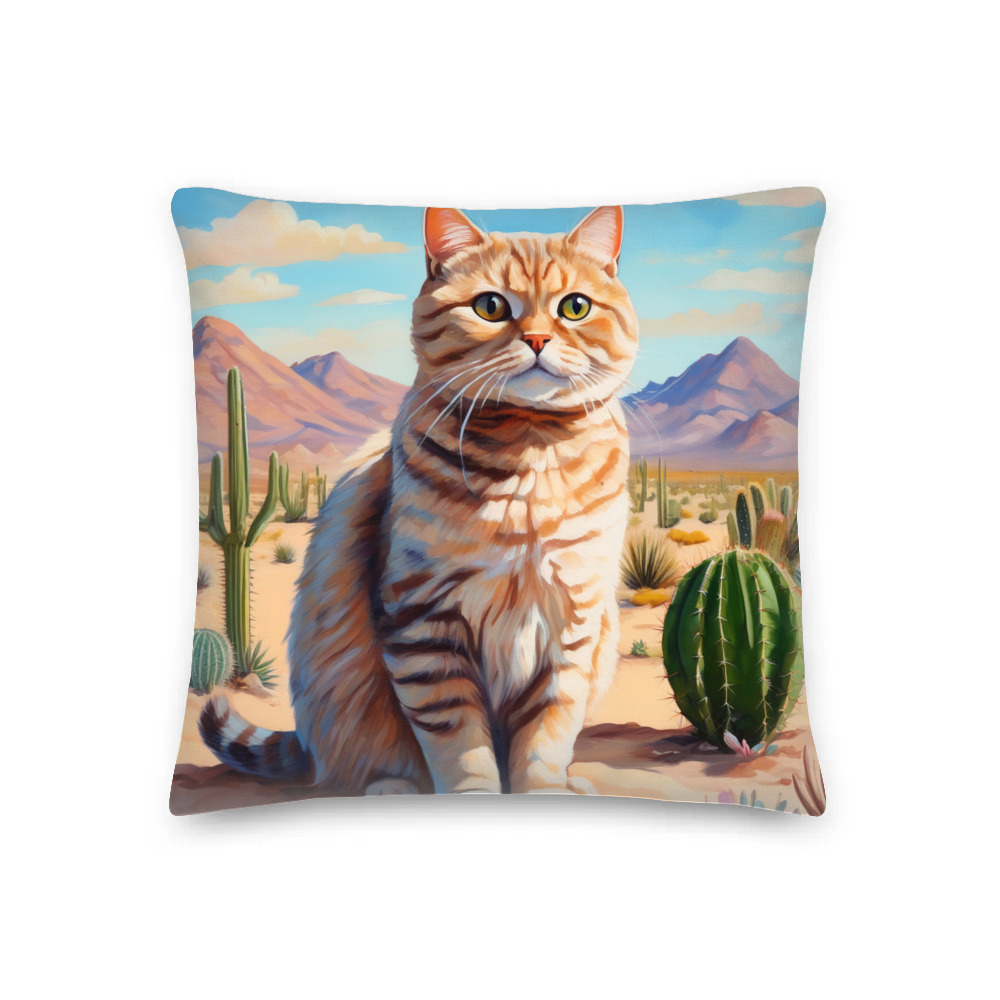 PugMug Custom Tabby Scottish Fold Cat Premium Pillow