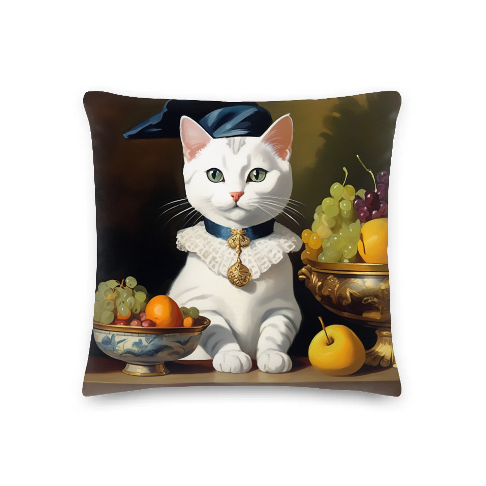 PugMug Custom White American Shorthair Cat Premium Pillow