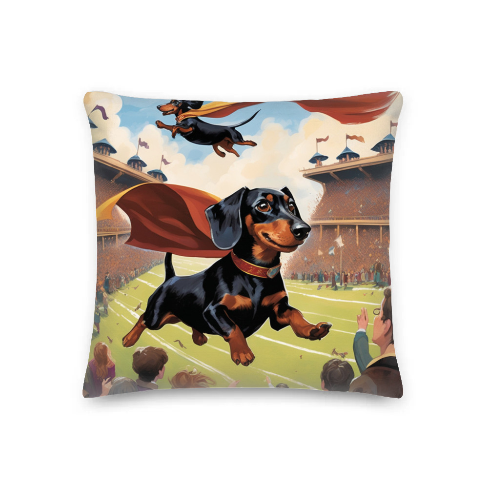 PugMug Custom Black Dachshund Premium Pillow