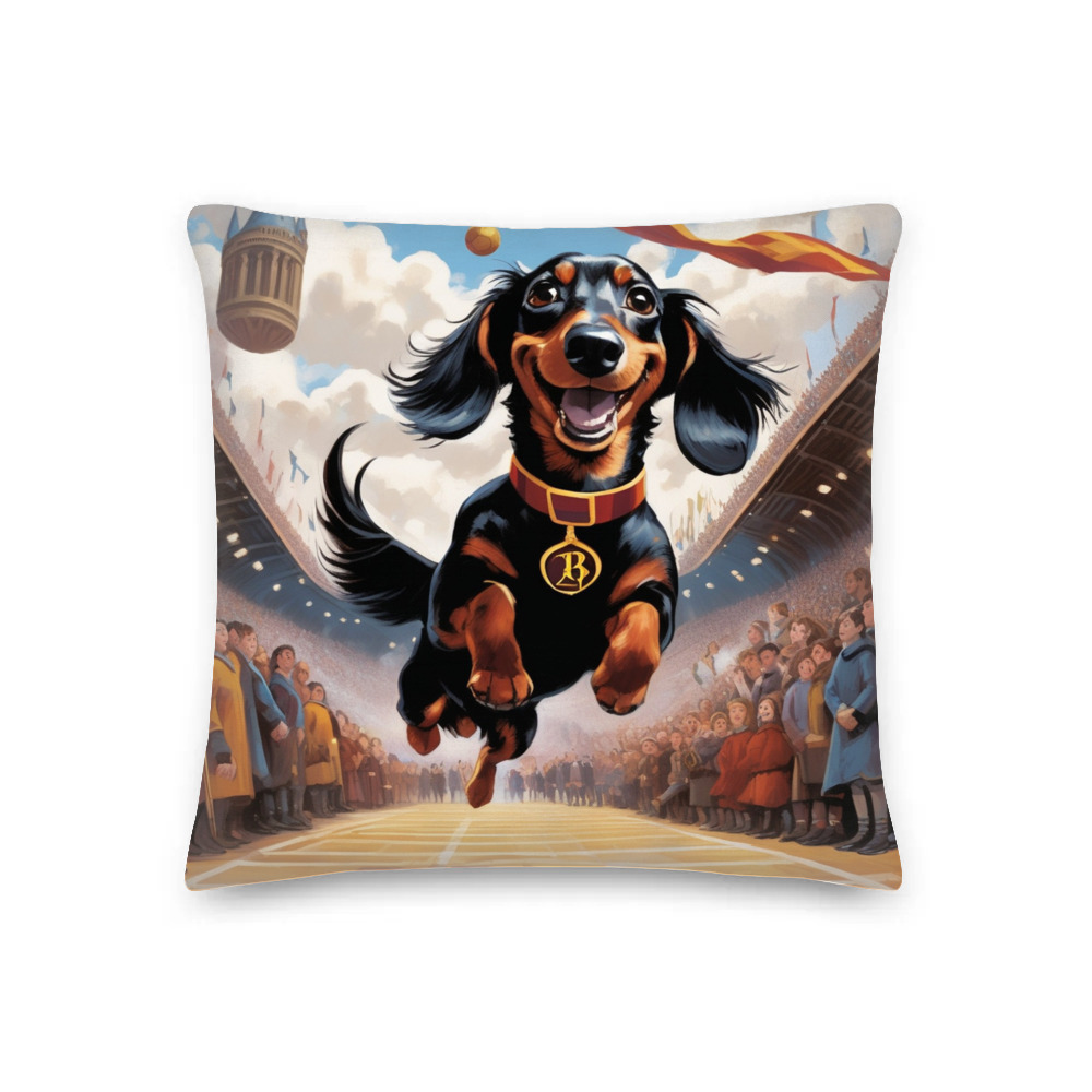 PugMug Custom Black Dachshund Premium Pillow