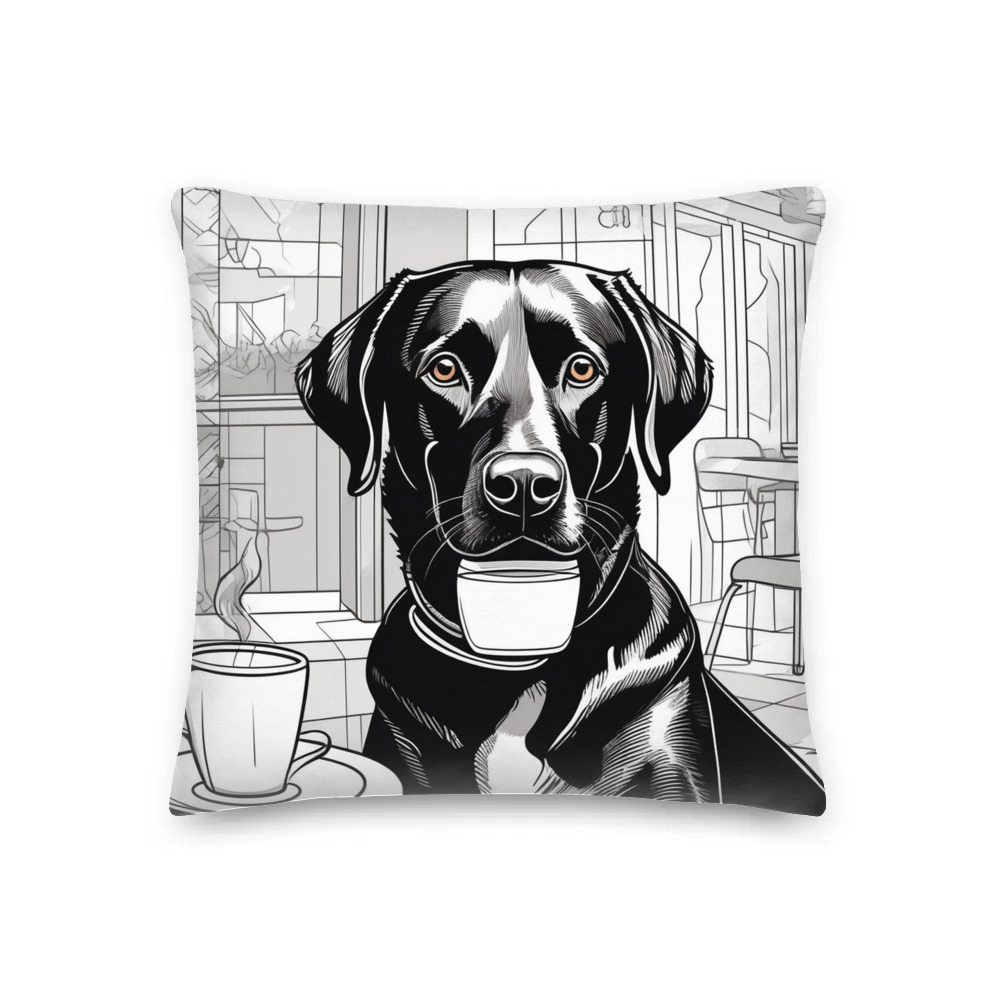 PugMug Custom Black Labrador Retriever Premium Pillow