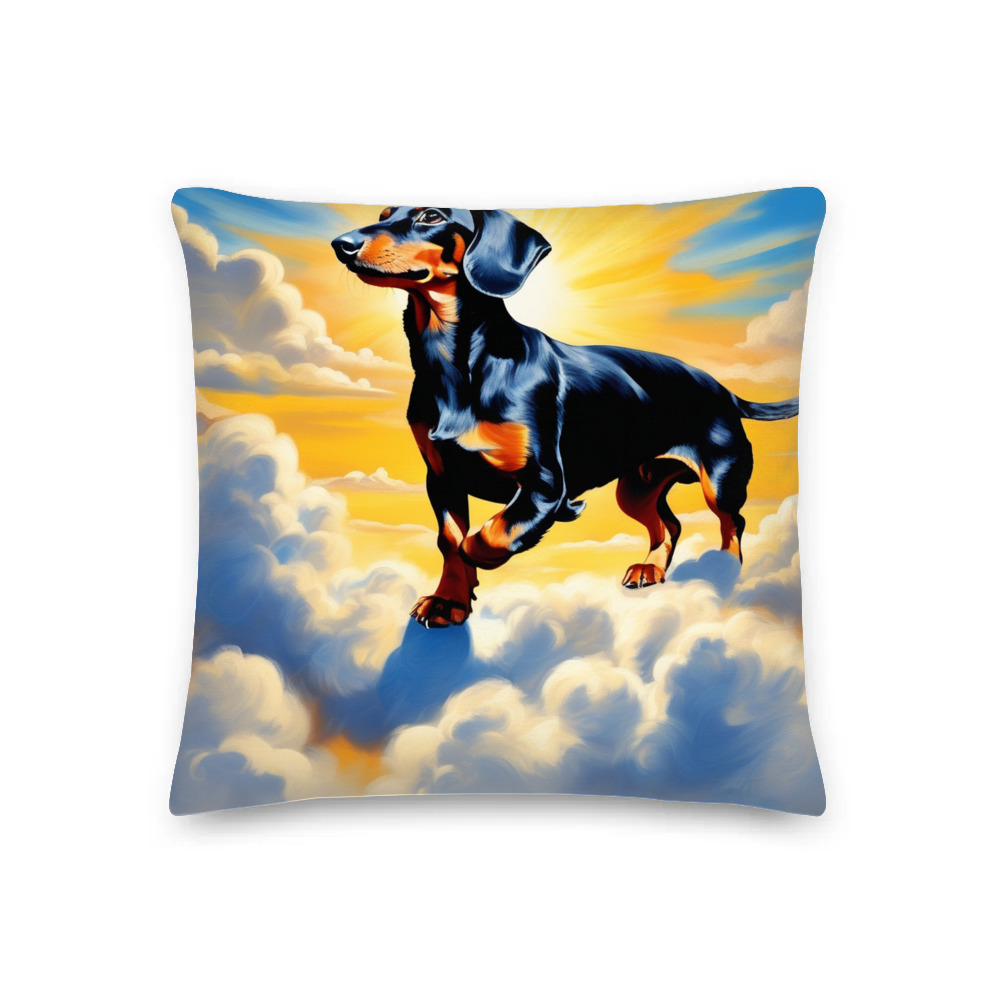 PugMug Custom Black Dachshund Premium Pillow