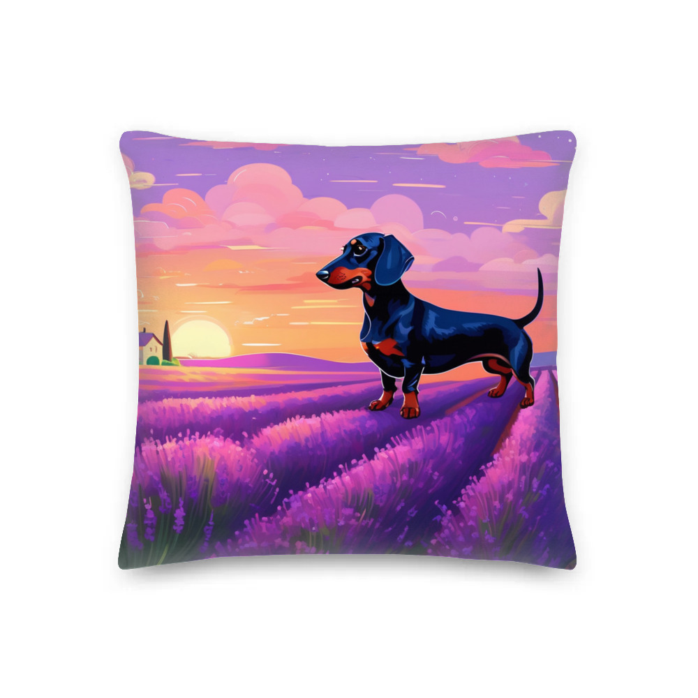 PugMug Custom Black Dachshund Premium Pillow
