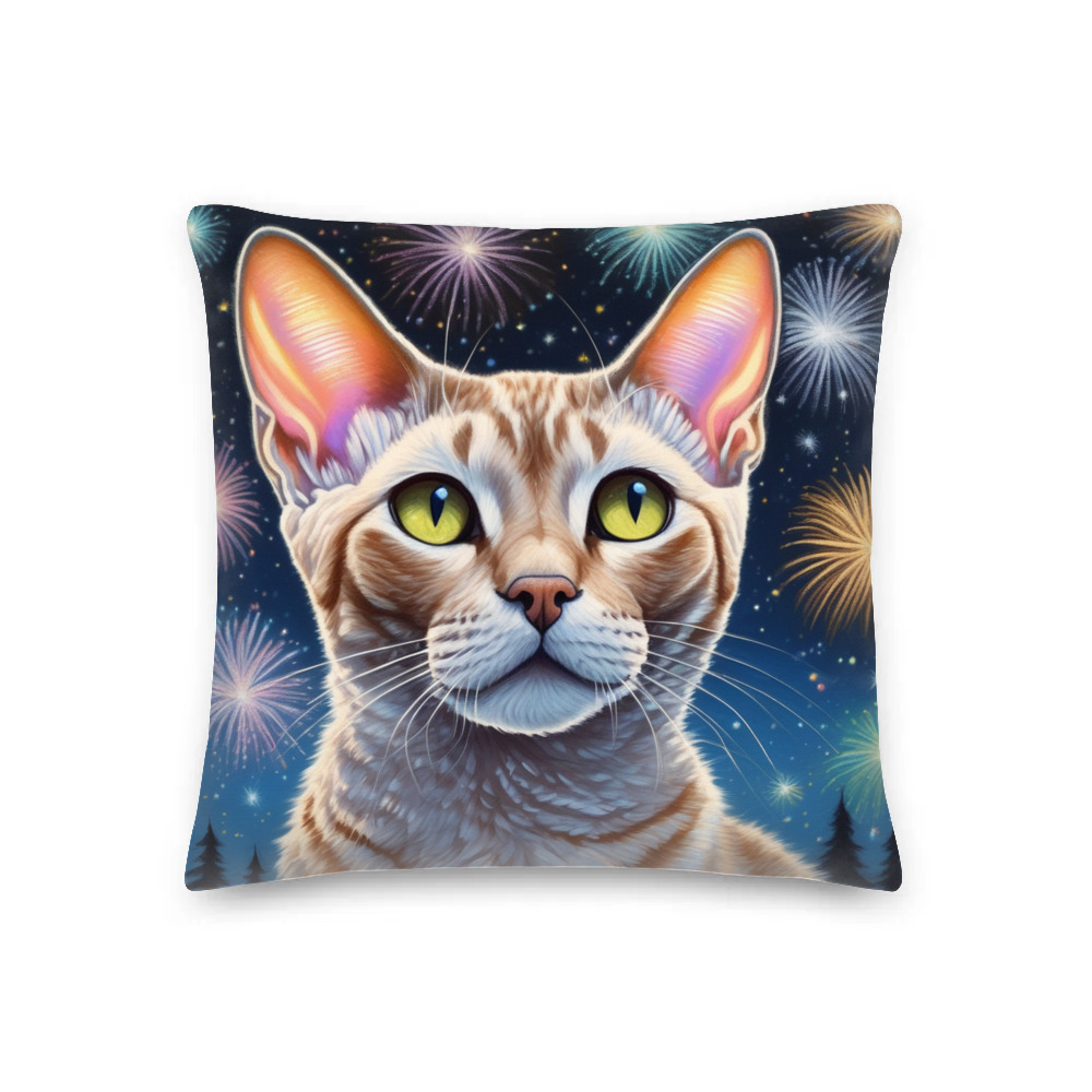 PugMug Custom Tabby Devon Rex Cat Premium Pillow