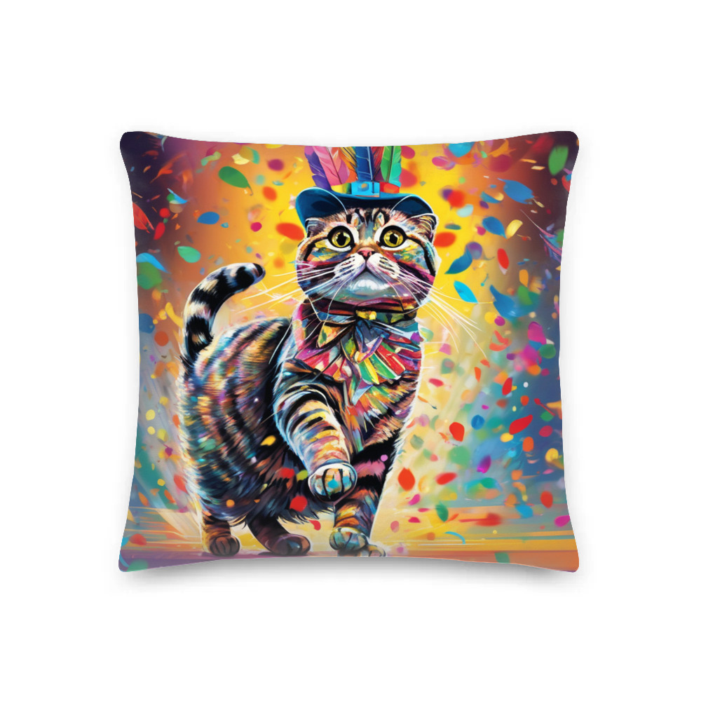 PugMug Custom Tabby Scottish Fold Cat Premium Pillow
