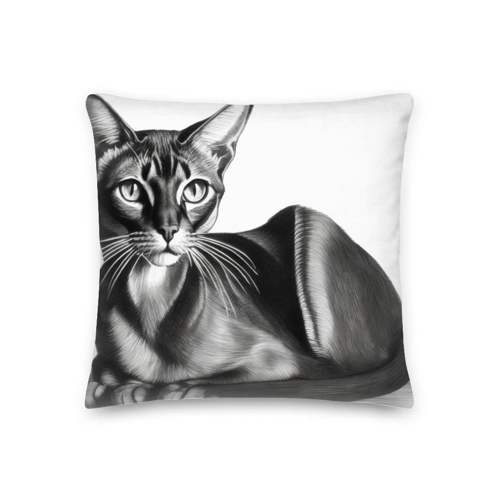 PugMug Custom Black Abyssinian Cat Premium Pillow