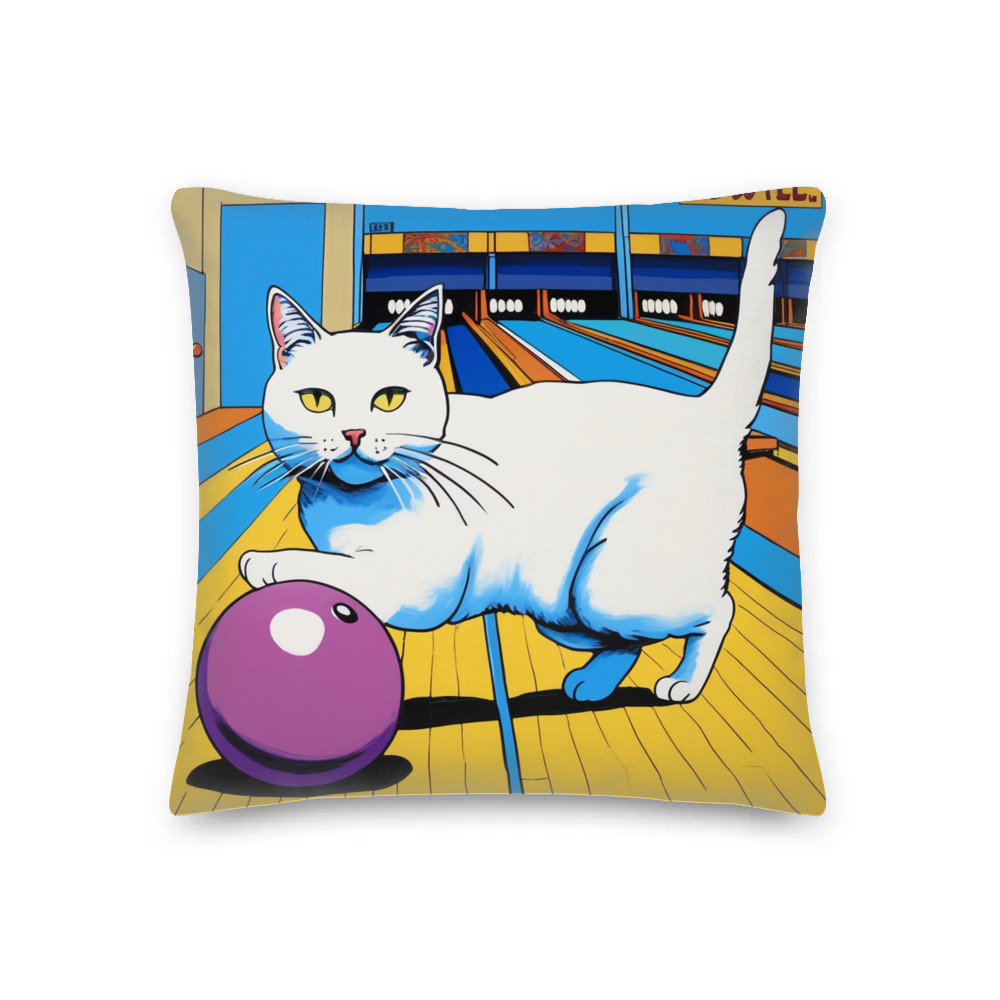 PugMug Custom White Companion Cat Premium Pillow