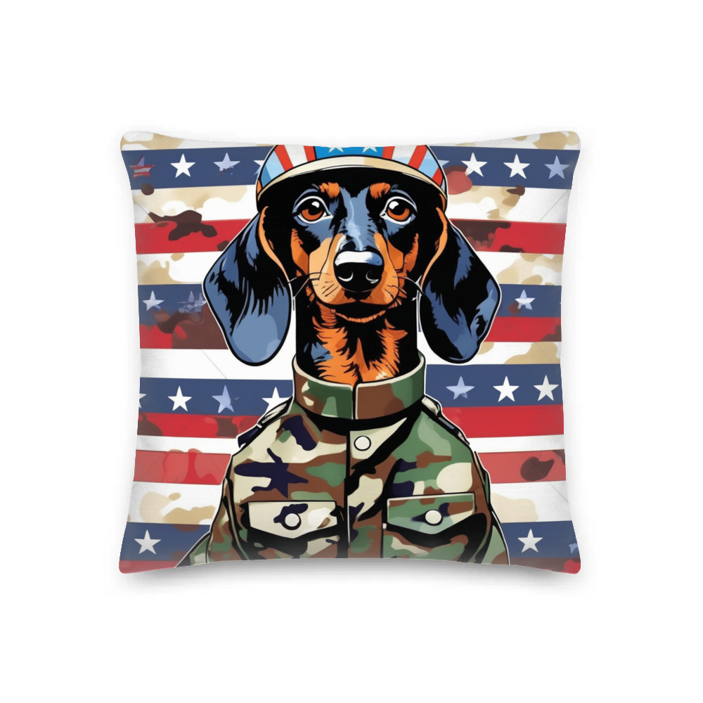 PugMug Custom Black Dachshund Premium Pillow