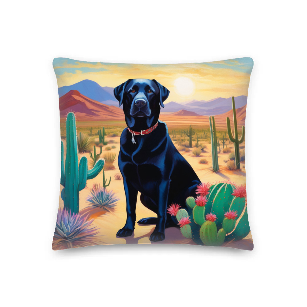 PugMug Custom Black Labrador Retriever Premium Pillow