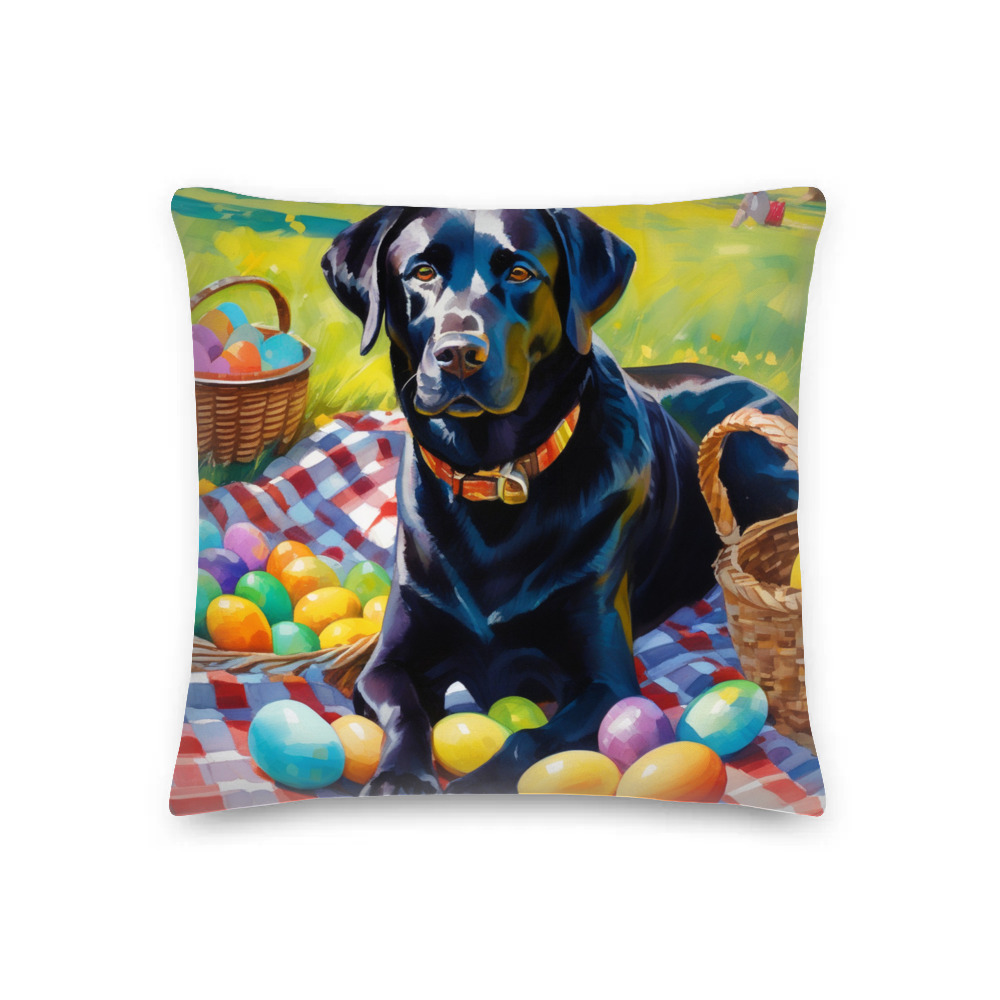 PugMug Custom Black Labrador Retriever Premium Pillow