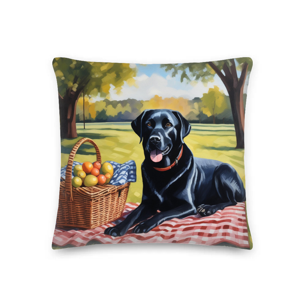 PugMug Custom Black Labrador Retriever Premium Pillow