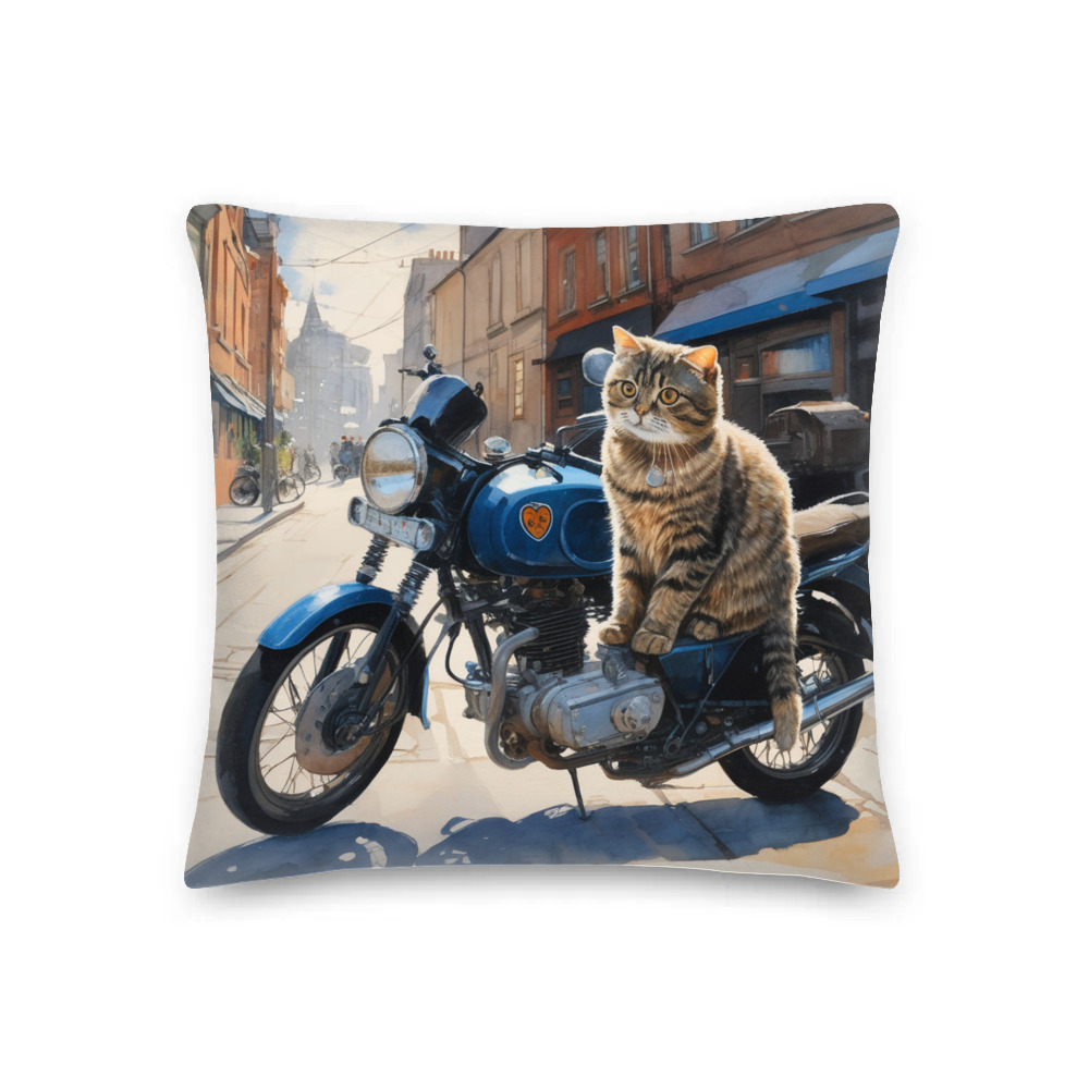 PugMug Custom Tabby Scottish Fold Cat Premium Pillow