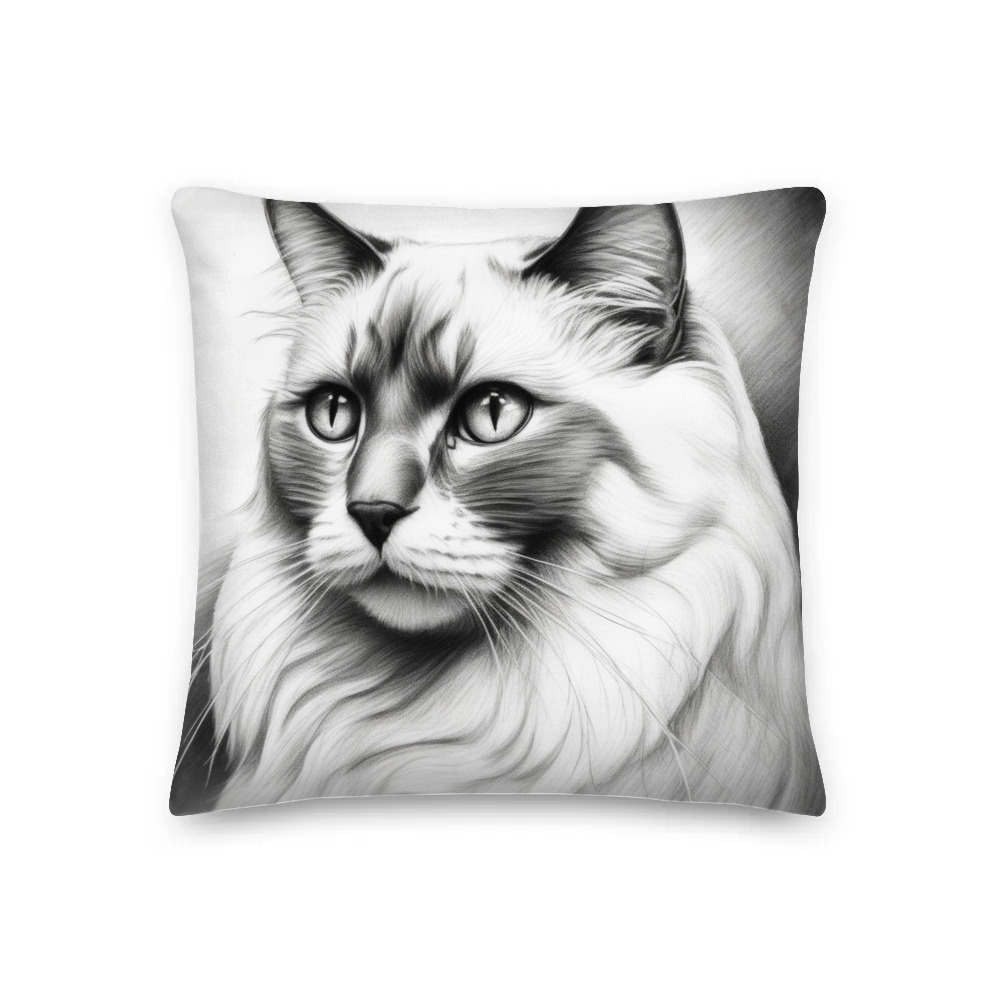 PugMug Custom White Ragdoll Cat Premium Pillow