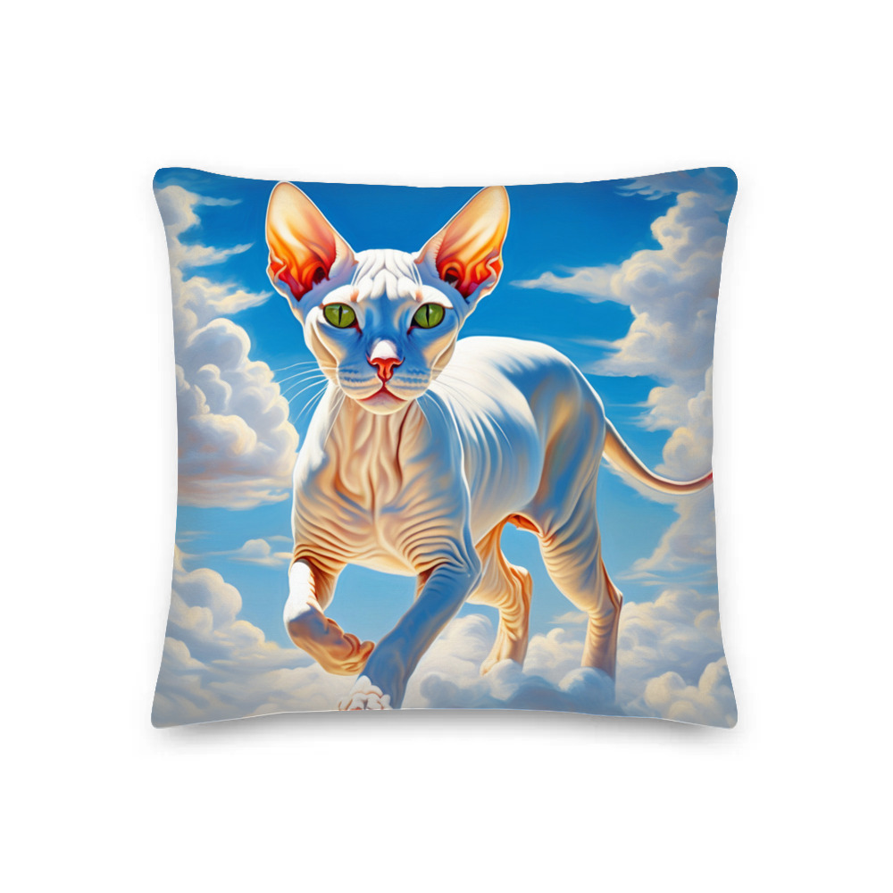 PugMug Custom White Sphynx Cat Premium Pillow