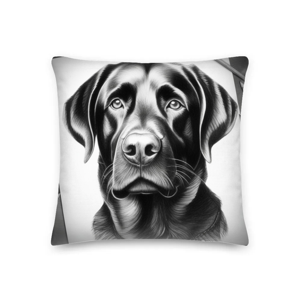 PugMug Custom Black Labrador Retriever Premium Pillow