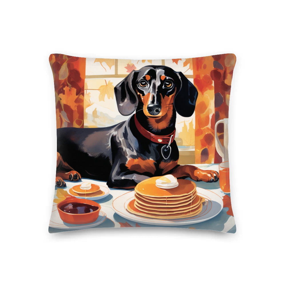 PugMug Custom Black Dachshund Premium Pillow