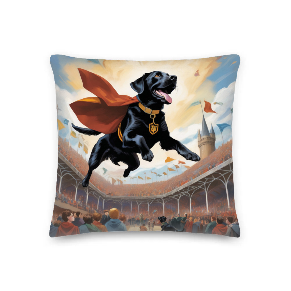 PugMug Custom Black Labrador Retriever Premium Pillow