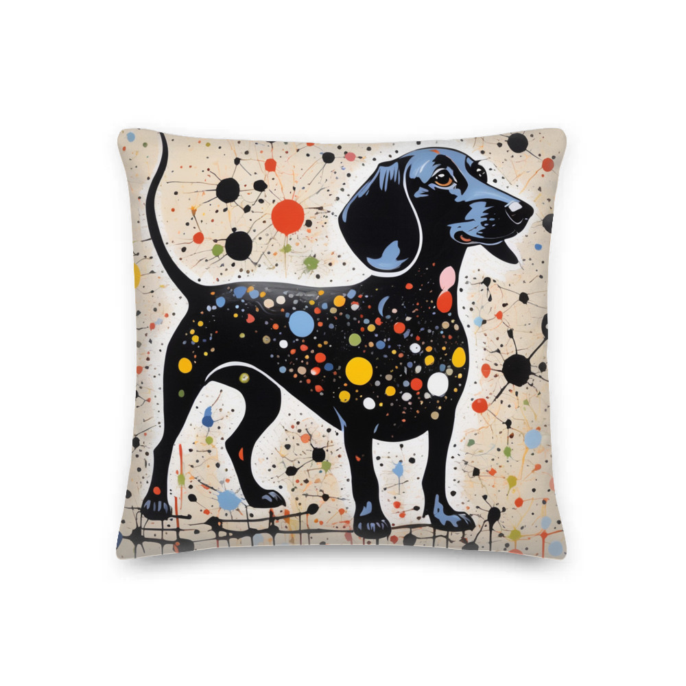 PugMug Custom Black Dachshund Premium Pillow