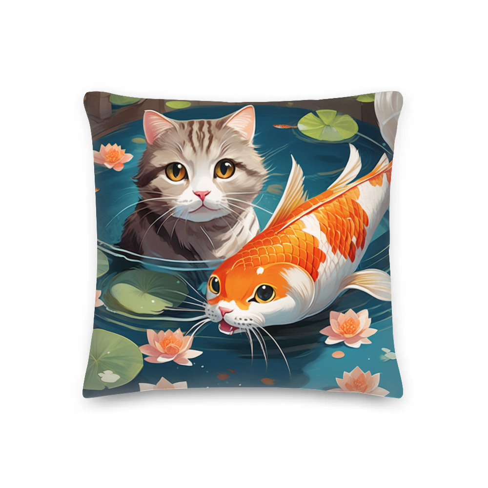 PugMug Custom Tabby Scottish Fold Cat Premium Pillow