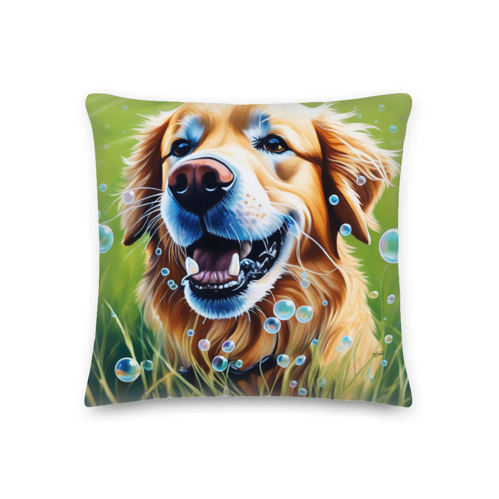 PugMug Custom Golden Retriever Premium Pillow