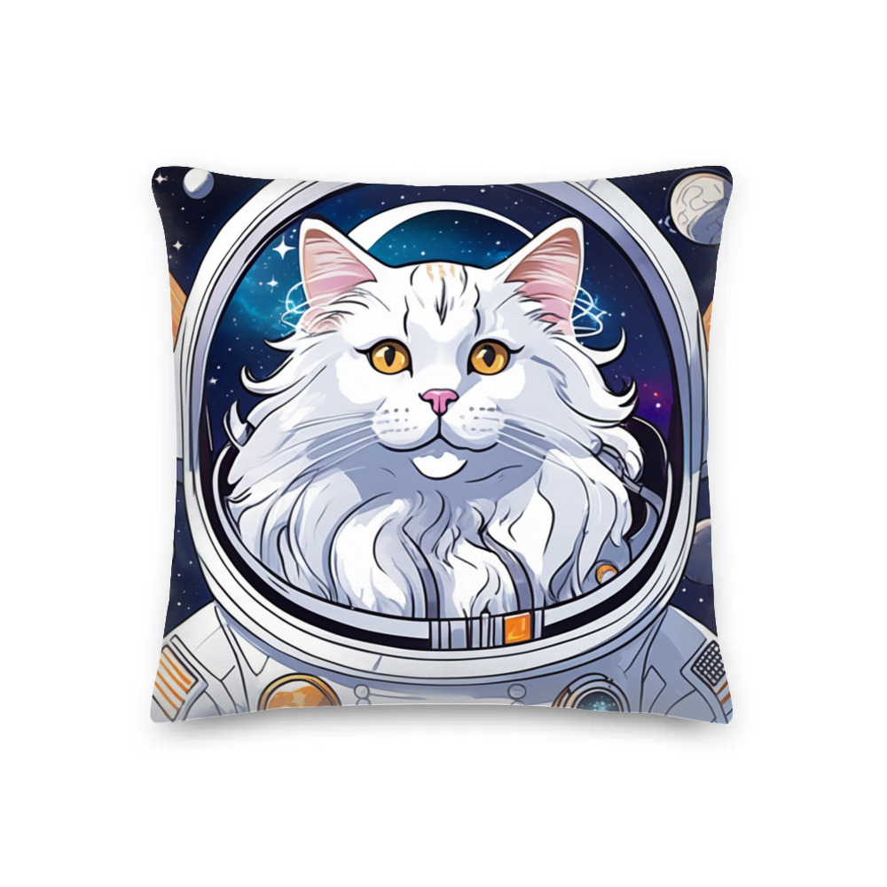 PugMug Custom White Maine Coon Cat Premium Pillow