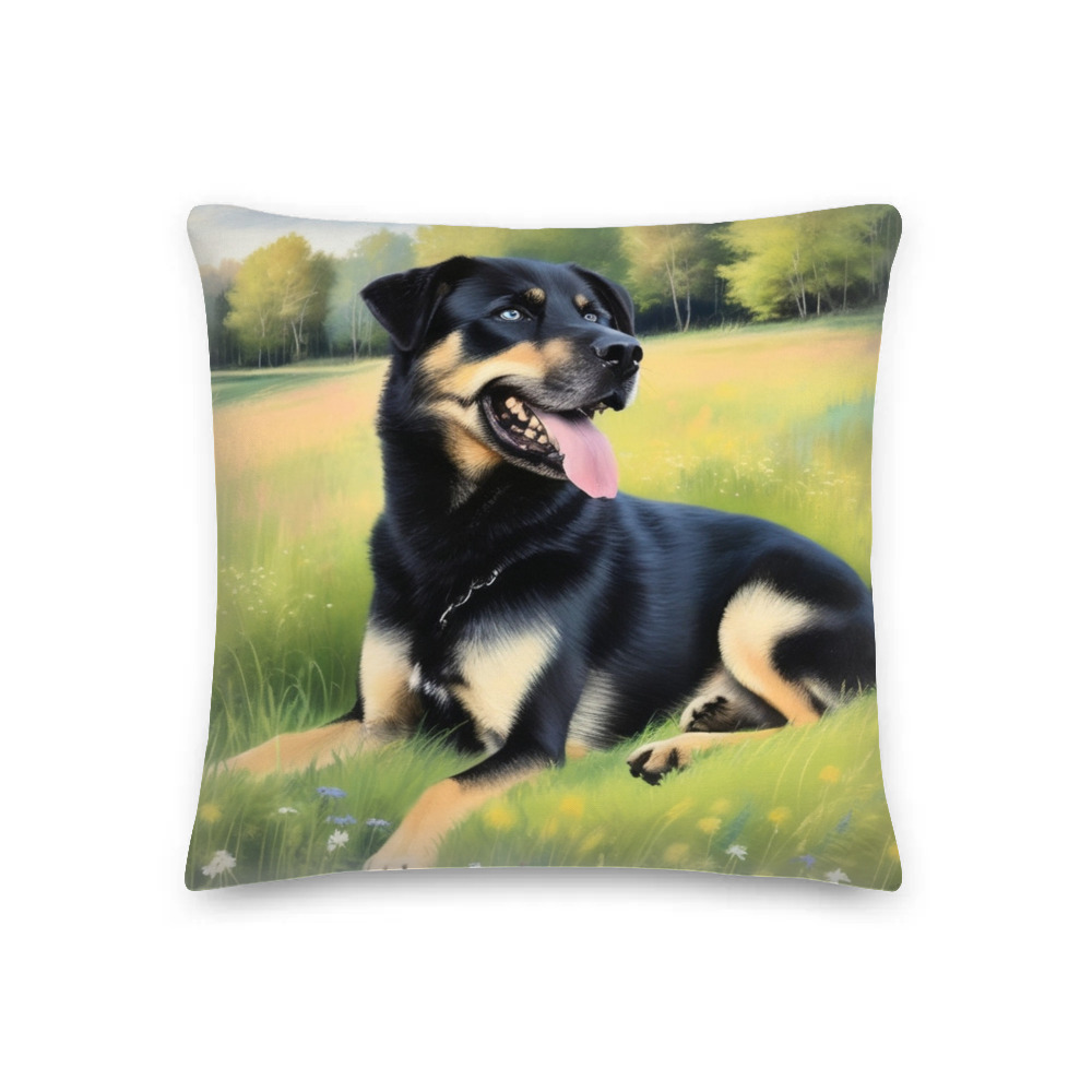 PugMug Custom Blue Premium Pillow