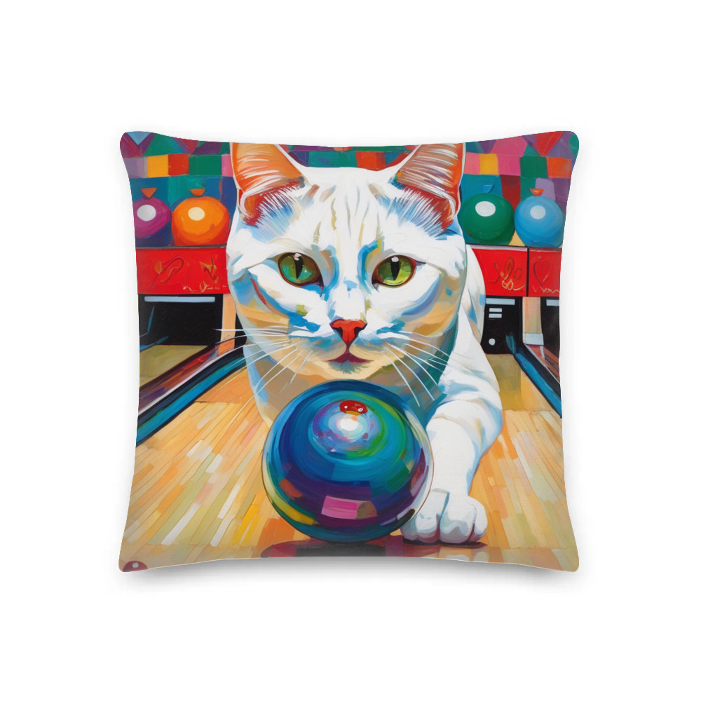 PugMug Custom White Companion Cat Premium Pillow