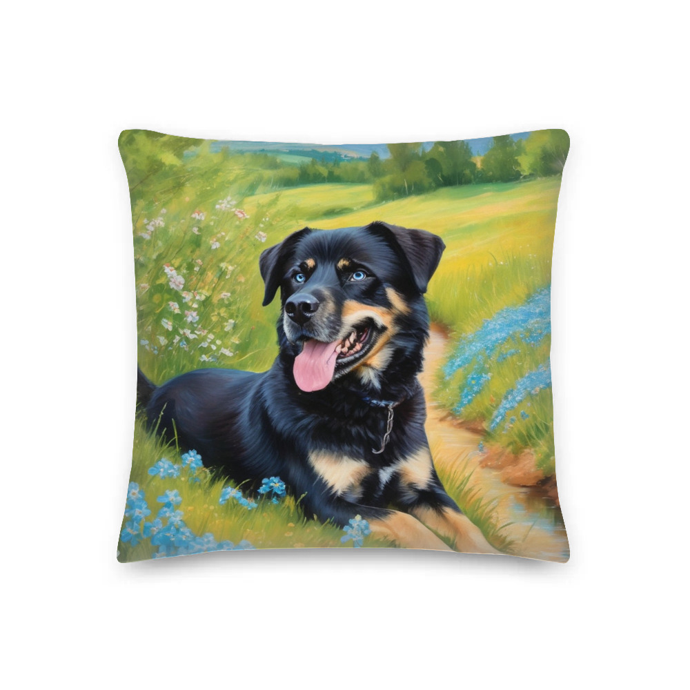 PugMug Custom Blue Premium Pillow