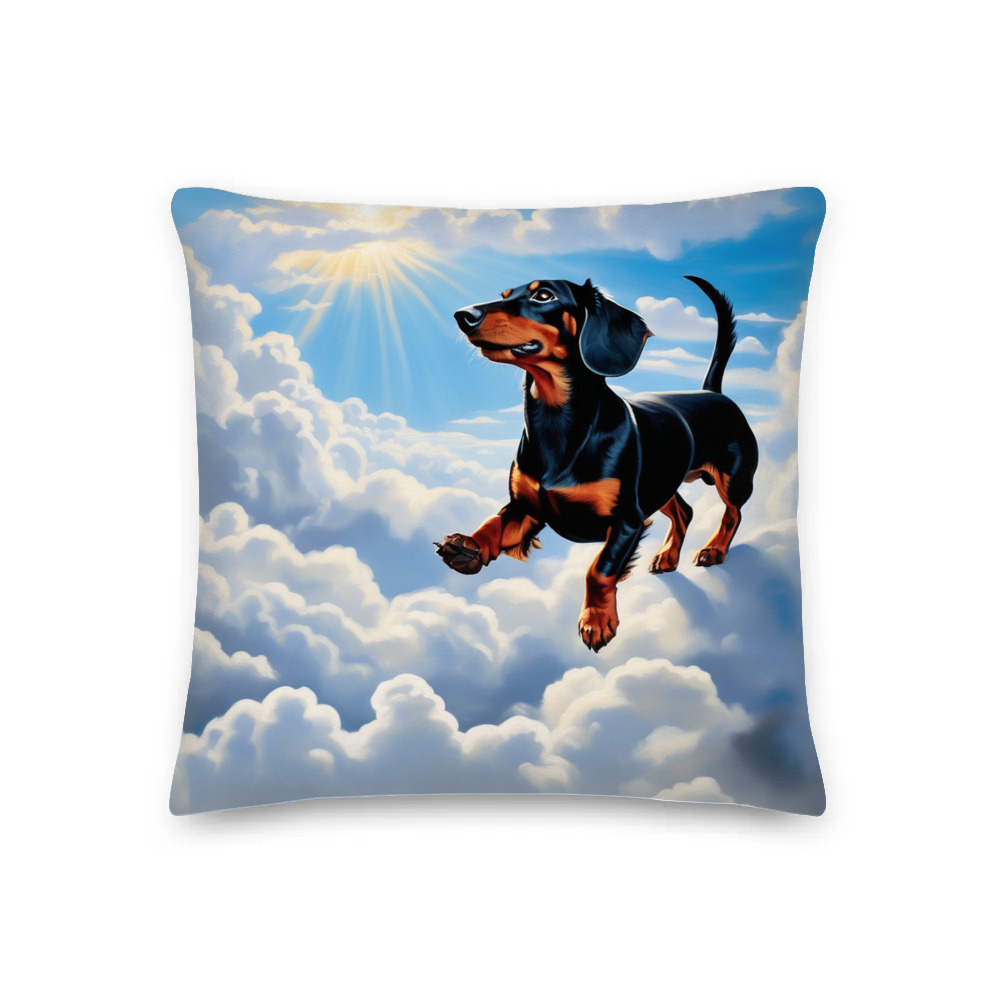 PugMug Custom Black Dachshund Premium Pillow