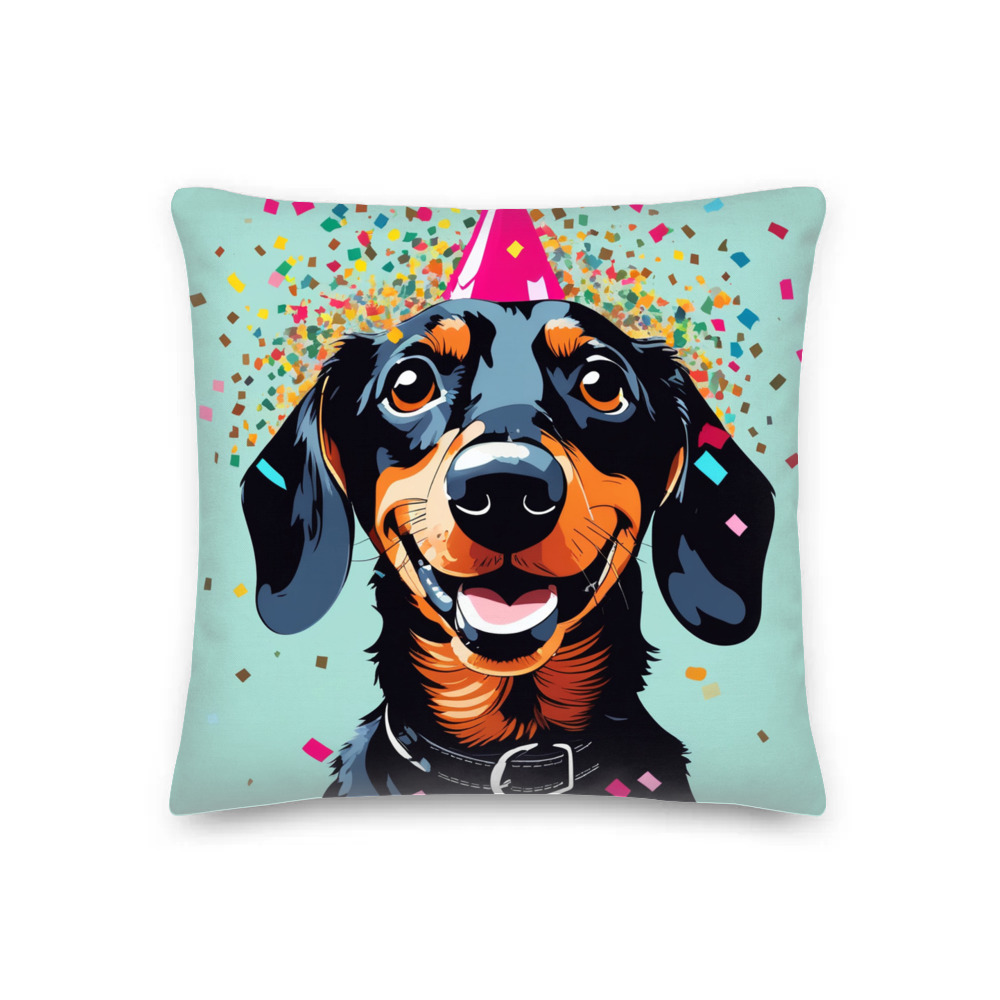 PugMug Custom Black Dachshund Premium Pillow