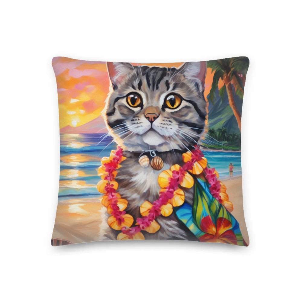 PugMug Custom Tabby Scottish Fold Cat Premium Pillow