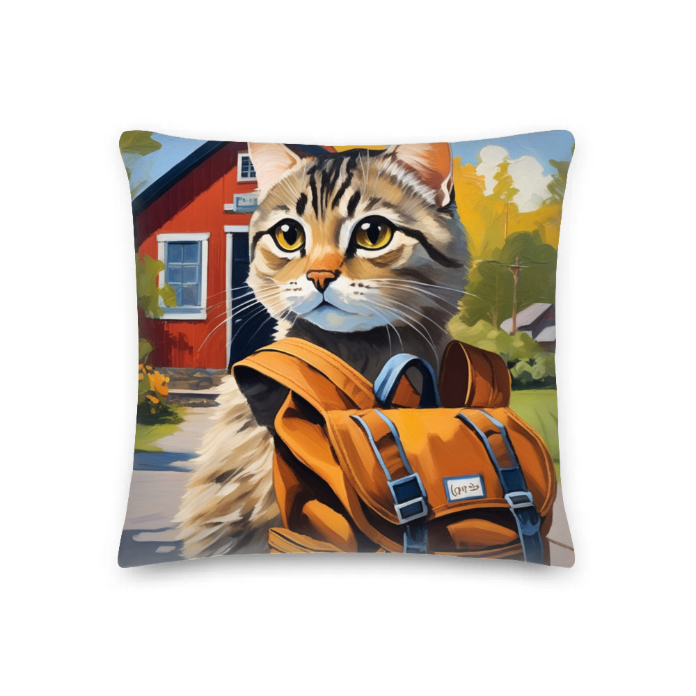 PugMug Custom Tabby Scottish Fold Cat Premium Pillow