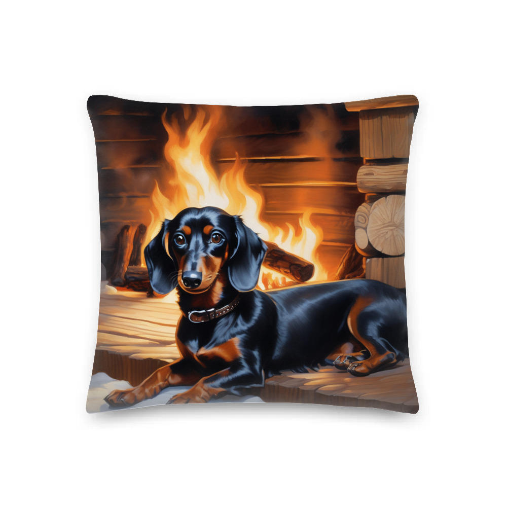 PugMug Custom Black Dachshund Premium Pillow