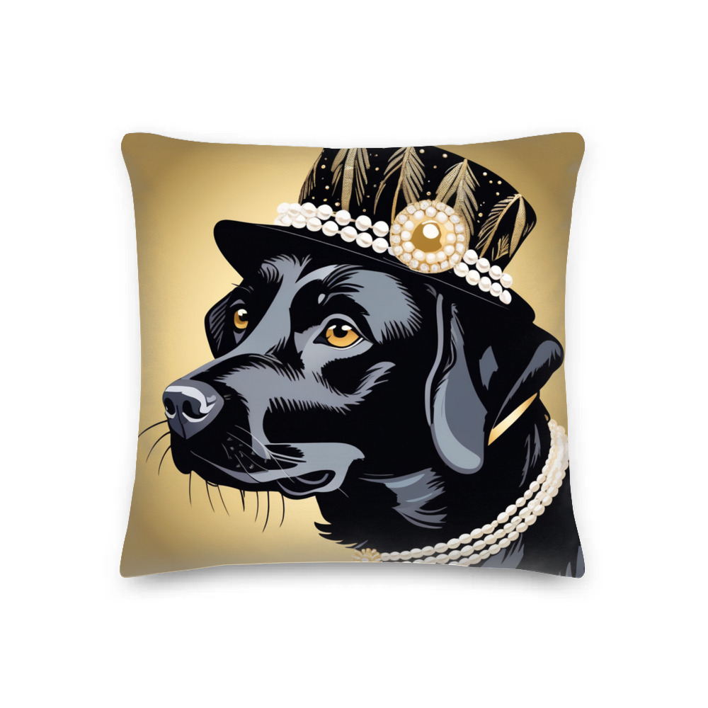 PugMug Custom Black Labrador Retriever Premium Pillow