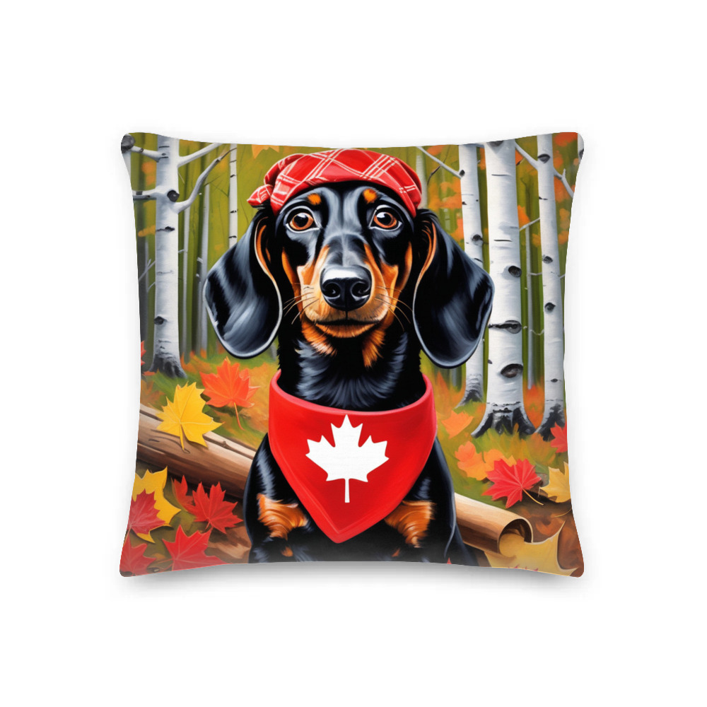 PugMug Custom Black Dachshund Premium Pillow