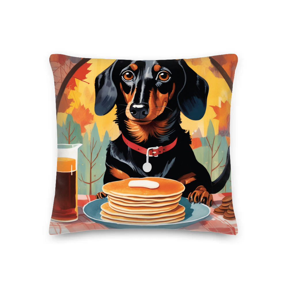 PugMug Custom Black Dachshund Premium Pillow