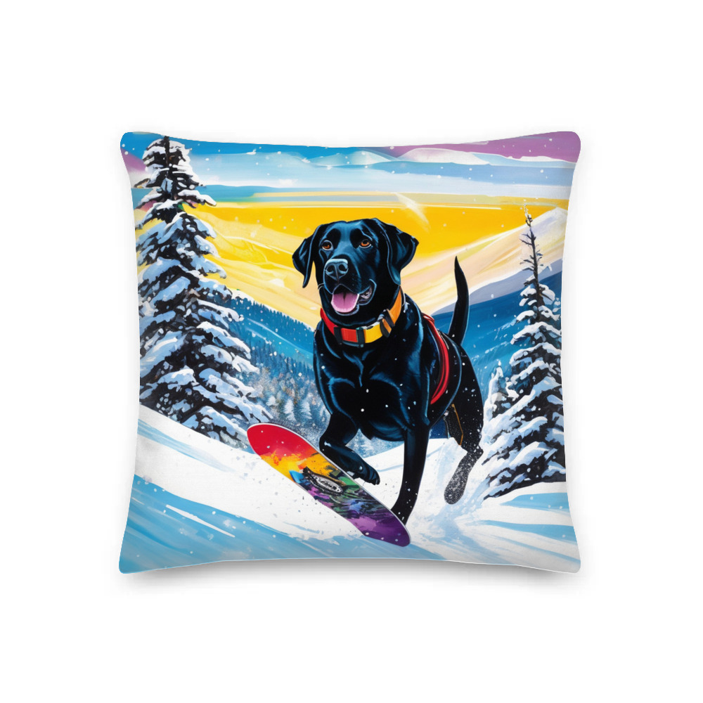 PugMug Custom Black Labrador Retriever Premium Pillow