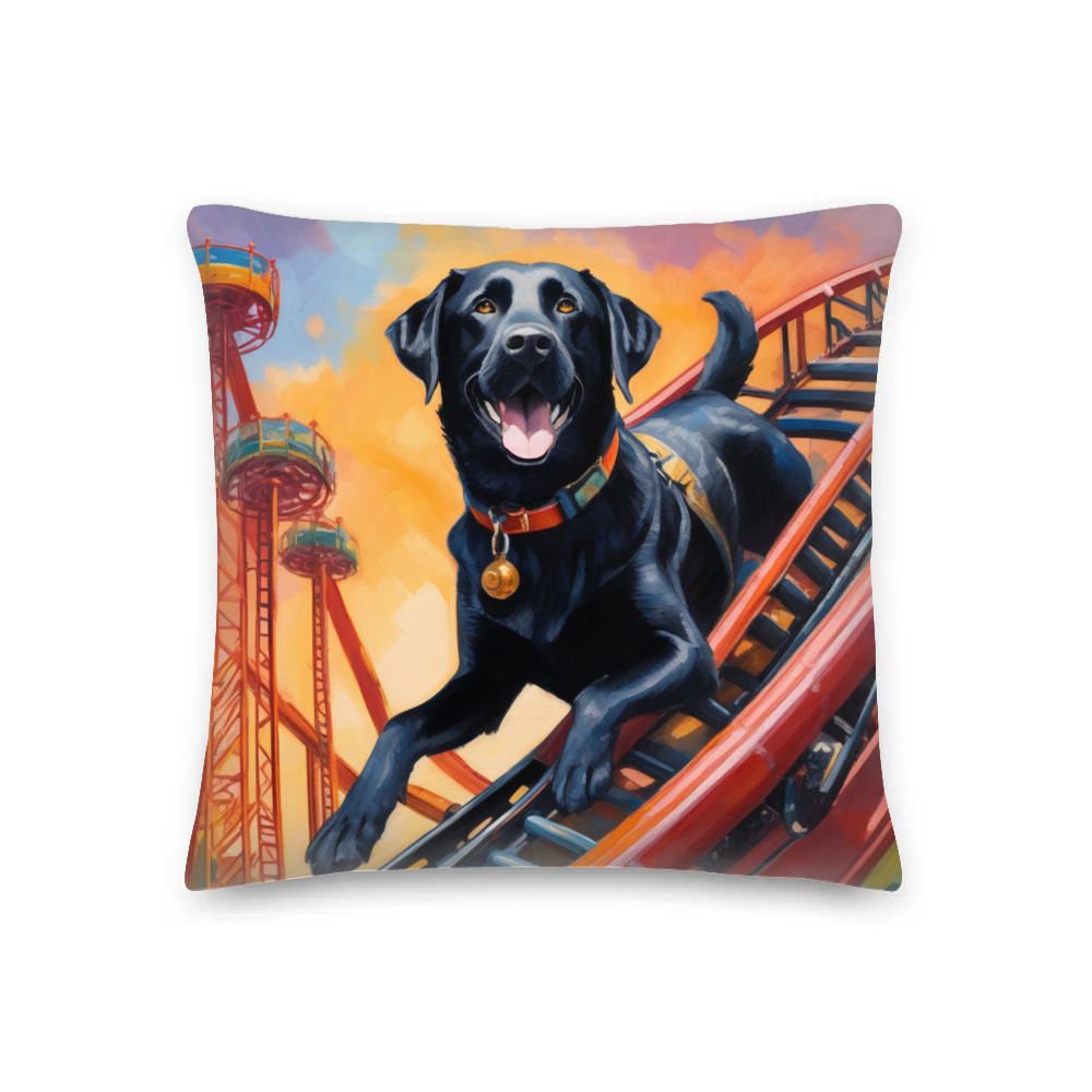 PugMug Custom Black Labrador Retriever Premium Pillow