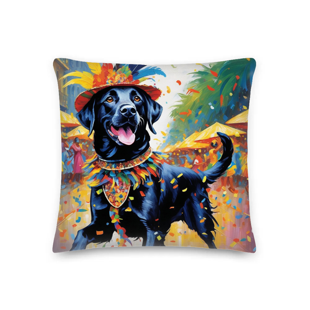 PugMug Custom Black Labrador Retriever Premium Pillow