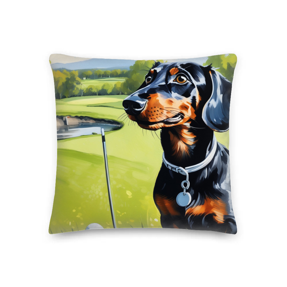 PugMug Custom Black Dachshund Premium Pillow
