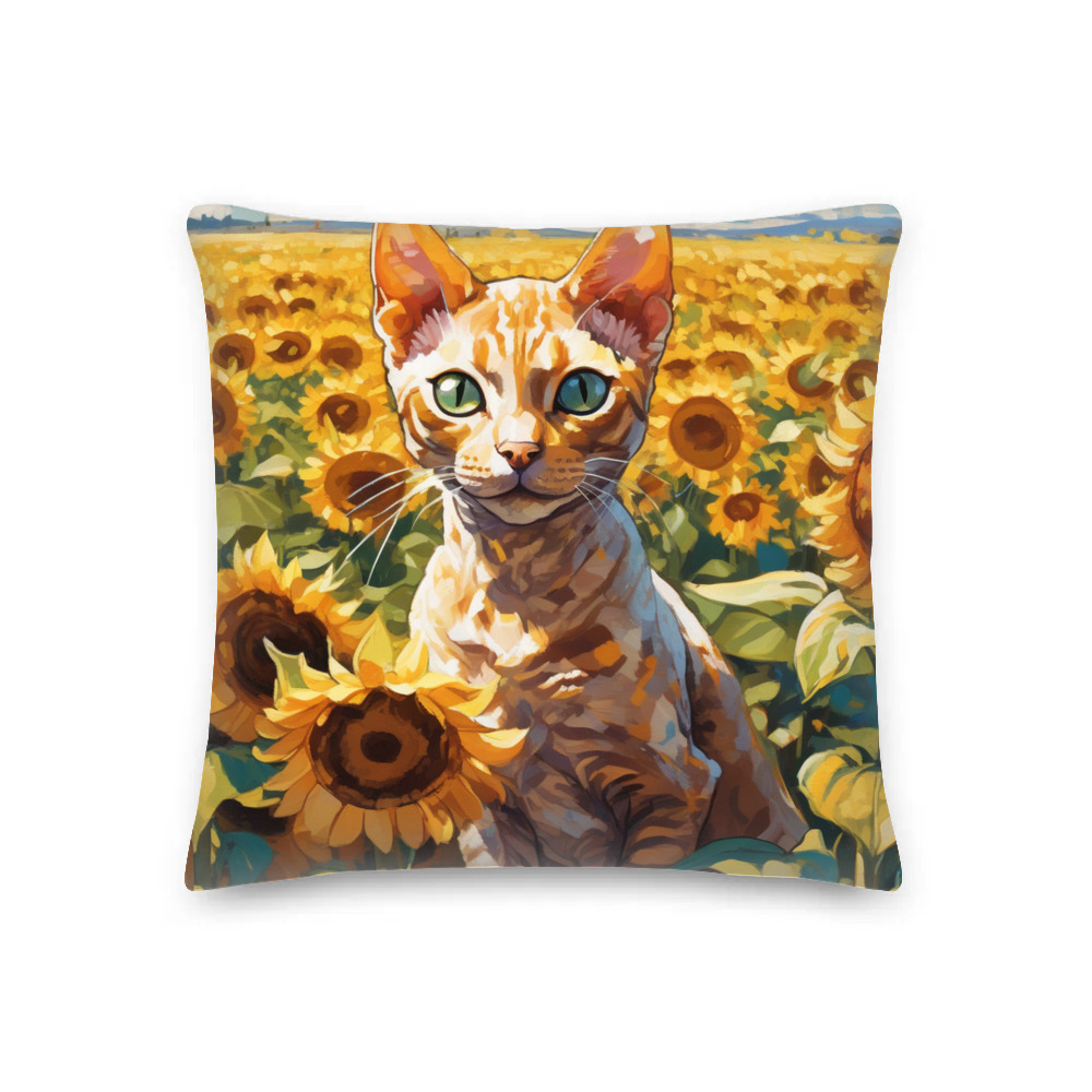 PugMug Custom Tabby Devon Rex Cat Premium Pillow