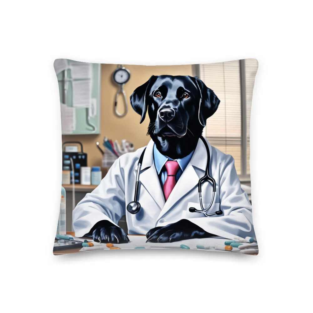 PugMug Custom Black Labrador Retriever Premium Pillow