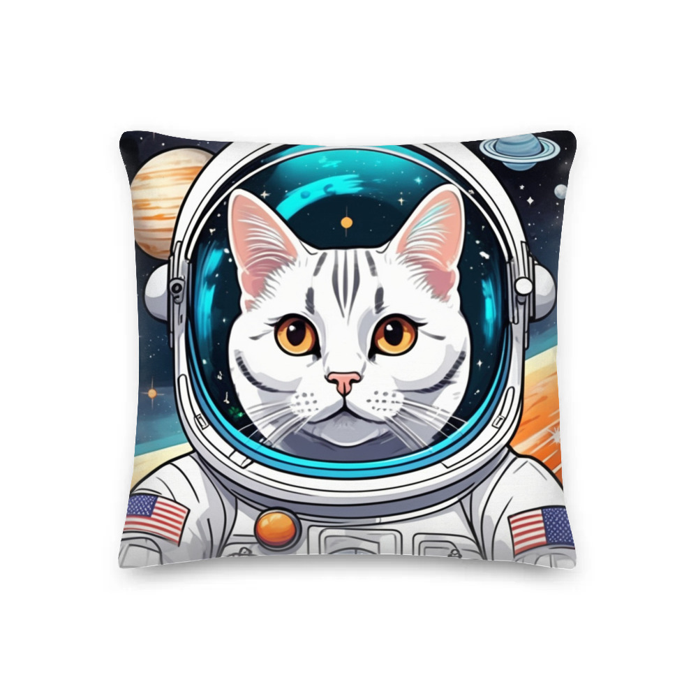 PugMug Custom White American Shorthair Cat Premium Pillow